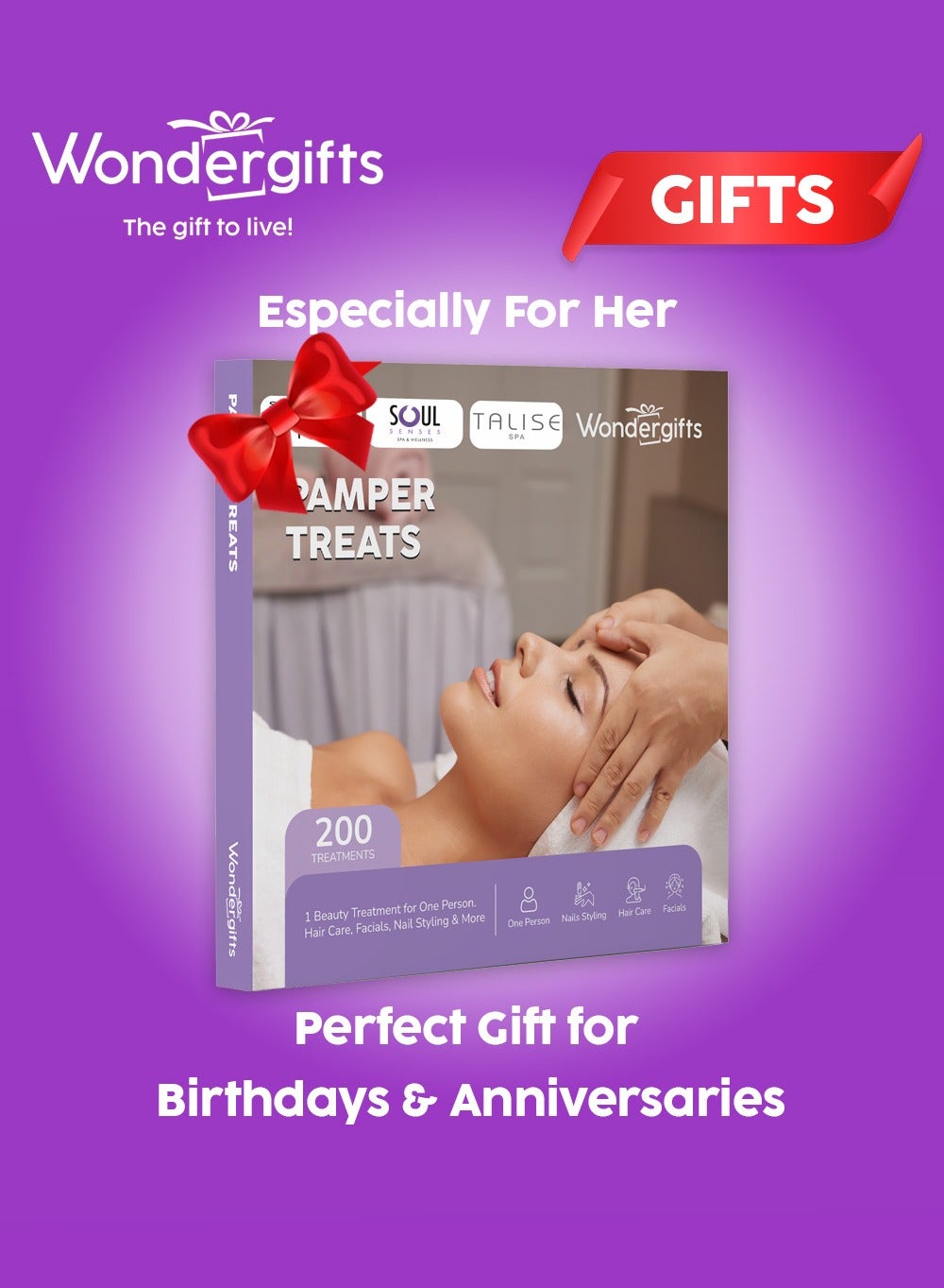 Pamper Treats Gift Box | Choose from 200+ Spa & Beauty Experiences | Birthday | Valentine's Day Gift For Her